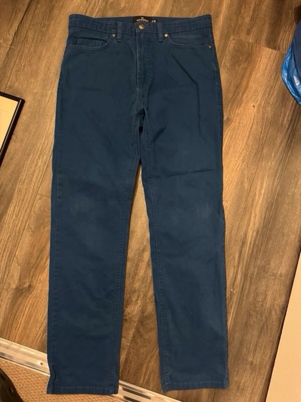 Dark Blue Straight-Leg Pants